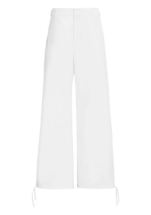 Marni embroidered-logo straight-leg trousers - Pink