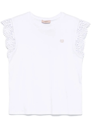 TWINSET lace-detail T-shirt - White