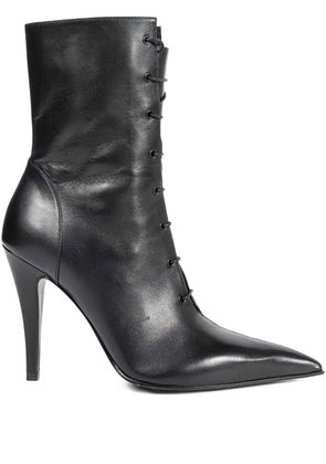 Alexander McQueen lace-up stiletto leather ankle boots - Black