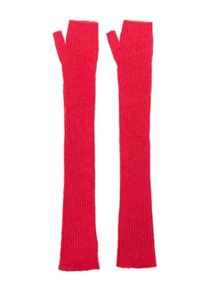 Barrie cashmere fingerless gloves - Red
