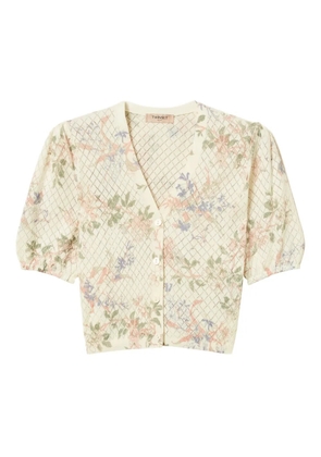 TWINSET floral-jacquard cardigan - Neutrals