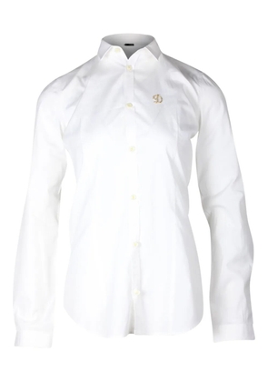 DSQUARED2 logo-embroidered long-sleeve shirt - White