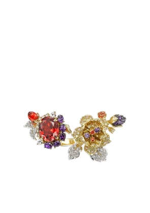 Anabela Chan 18K yellow gold and rhodium vermeil Imperial Delphinium multi-stone ring - Orange