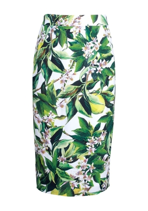 Dolce & Gabbana Pre-Owned floral-print midi skirt - White