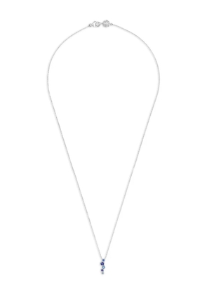 DOWER AND HALL 18kt white gold Cascade apphire and aquamarine necklace - Silver