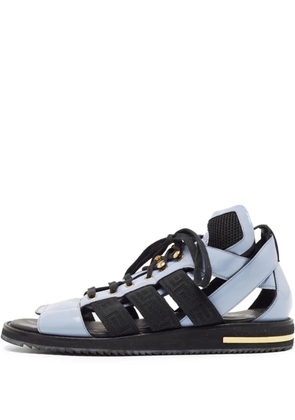 Versace Pre-Owned leather flat sandals - Blue