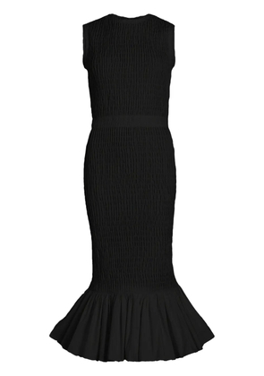 Patou smocked midi dress - Black