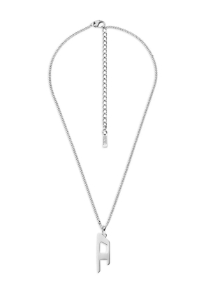 Diesel logo-pendant necklace - Grey