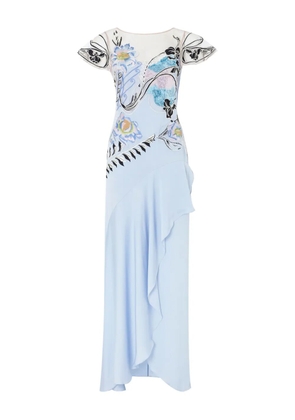 Temperley London Gracia ruffle sequin-embellished dress - Blue