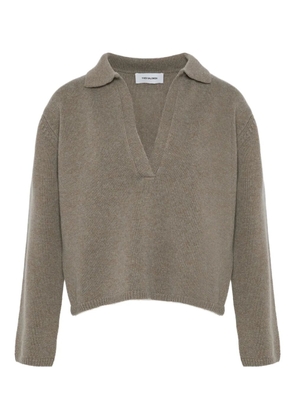 Yves Salomon polo-collar sweater - Grey