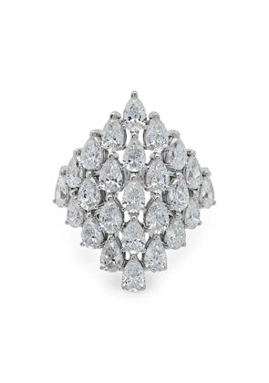 Jewels Aficionado 18kt white gold Shield diamong ring - Silver