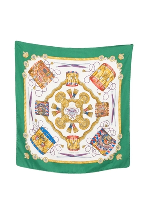 Hermès Pre-Owned 1990 patterned silk scarf - Green
