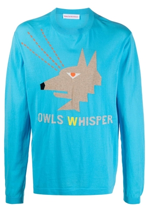 Walter Van Beirendonck Pre-Owned Owl knitted long-sleeved T-shirt - Blue