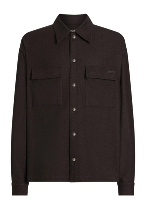 Dolce & Gabbana logo-plaque shirt - Brown