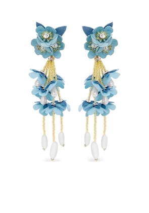 Oscar de la Renta floral-drop earrings - Blue