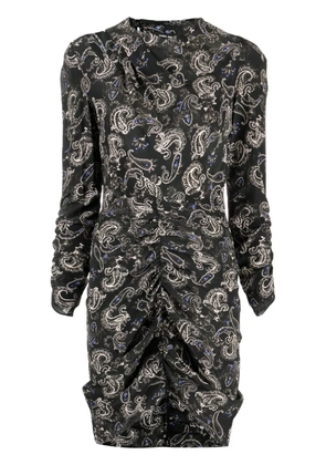 ISABEL MARANT paisley-print ruched minidress - Black