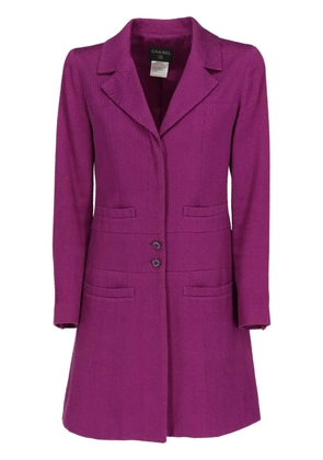 CHANEL Pre-Owned 2001 buttoned coat - Purple