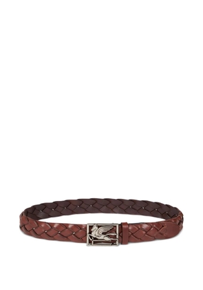 ETRO Pegaso woven leather belt - Brown