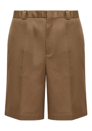 Jil Sander pleated cotton shorts - Brown