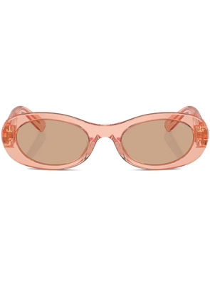 Miu Miu Eyewear logo-lettering oval-frame sunglasses - Pink