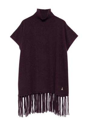 Patrizia Pepe mock-neck fringe top - Red