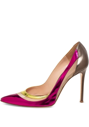 Gianvito Rossi pre-owned 100mm metallic pointed-toe pumps - Pink