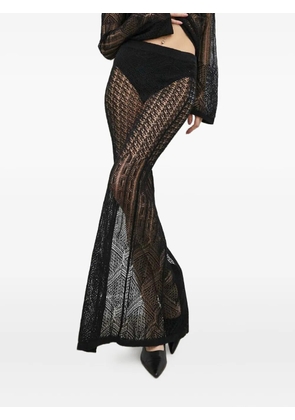 HERSKIND open-work slit maxi skirt - Black