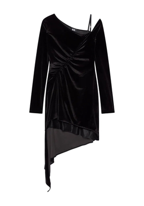 GCDS asymmetric ruched mini dress - Black