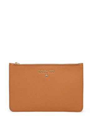 Patrizia Pepe leather clutch bag - Orange