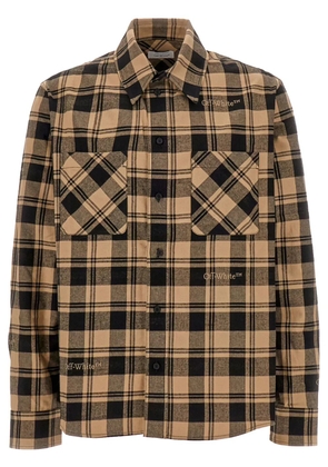 Off-White embroidered cotton shirt - Neutrals