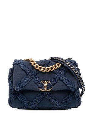 CHANEL Pre-Owned 2020 Medium Canvas and Cotton 19 Flap satchel - Blue