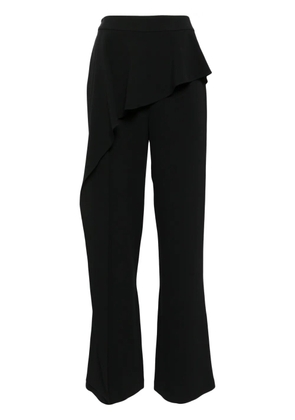 Edward Achour Paris ruffled-detail flared trousers - Black