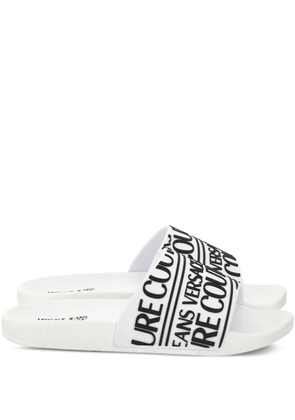 Versace Jeans Couture logo-band slides - White