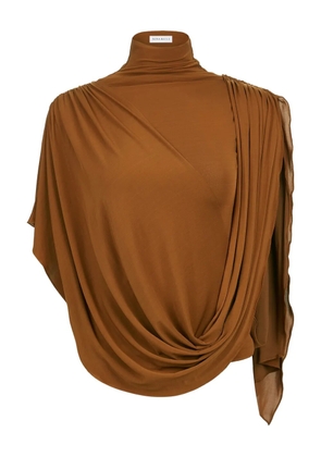Nina Ricci high-neck draped top - Brown