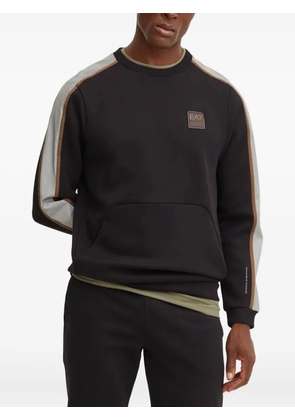 Ea7 Emporio Armani logo-print panelled sweatshirt - Black