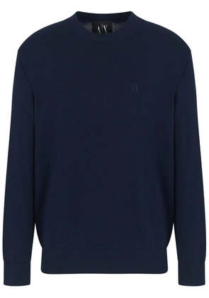 Armani Exchange logo-embroidered sweater - Blue