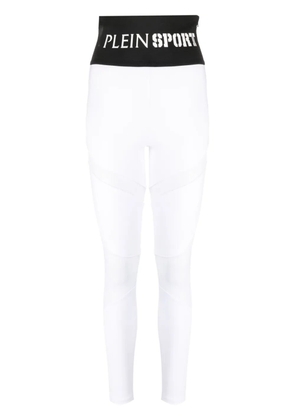 Plein Sport elasticated logo-waistband leggings - White