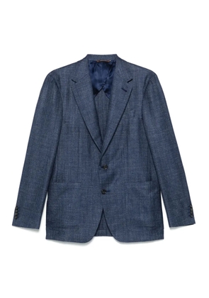 Canali mélange-effect blazer - Blue