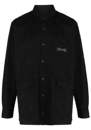 GCDS logo-patch cotton shirt - Black