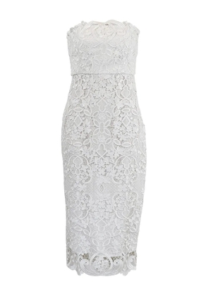 Badgley Mischka lace strapless dress - White
