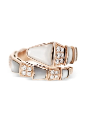 Bvlgari Pre-Owned 2020´s Serpenti Viper diamond and mother of pearl ring - Pink