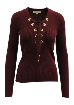 Michael Michael Kors ribbed lace-up top - Red