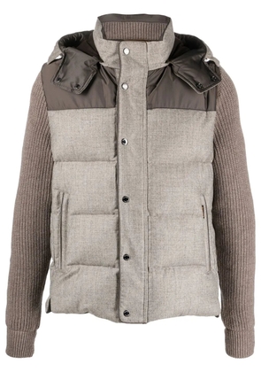 Moorer detachable-sleeve padded jacket - Neutrals