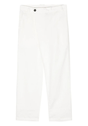 Isabel Benenato straight-leg linen trousers - White