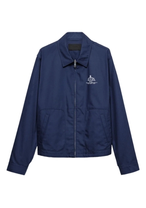 Prada logo zip-up jacket - Blue