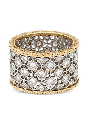 Buccellati pre-owned 18K yellow and white gold Scacchi diamond ring - Silver