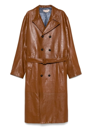 Marni Shiny Leather coat - Brown