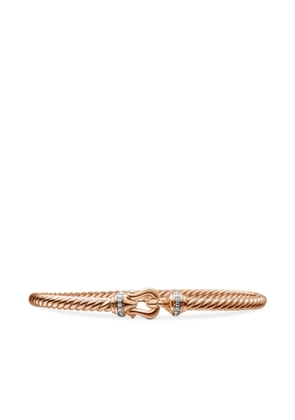 David Yurman 18kt rose gold Buckle Cablespira diamond bracelet (3.5mm) - Pink