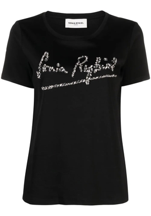 Sonia Rykiel logo-embellished cotton blend T-shirt - Black