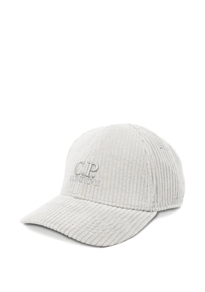 C.P. Company logo-embroidered corduroy cap - Grey